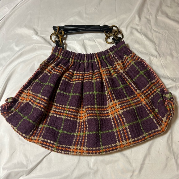 unbranded Handbags - Women’s Oversized Bohemian Handbag Purse Cloth Plaid Unique Hippie